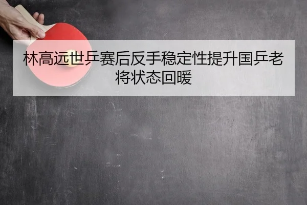 林高远世乒赛后反手稳定性提升国乒老将状态回暖